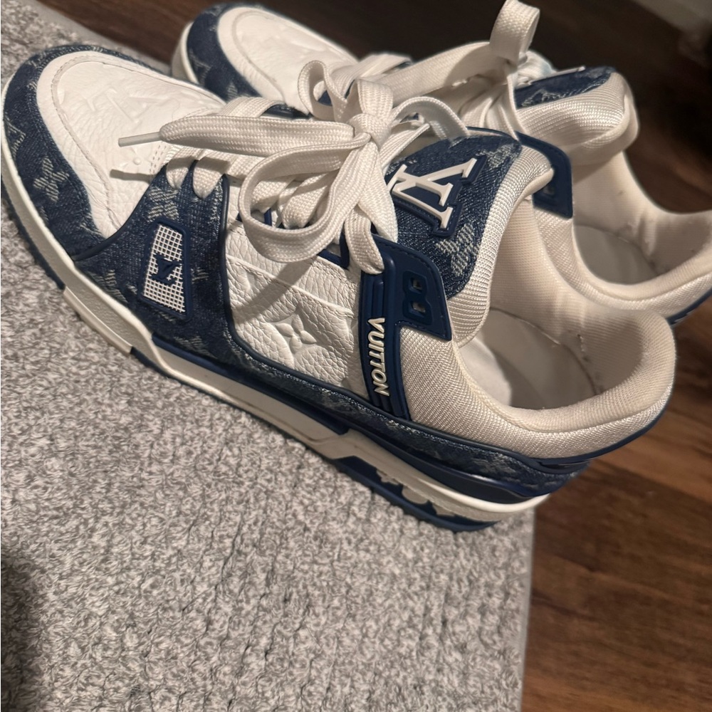 Louis Vuitton Blue and White Sneakers